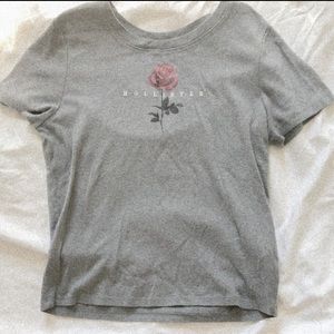 Gray Hollister rose graphic T-shirt